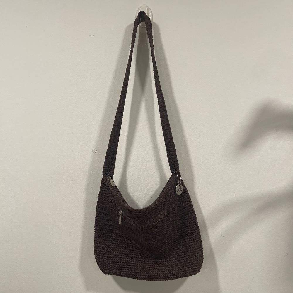 Le Sak Brown crocheted Shoulder Bag